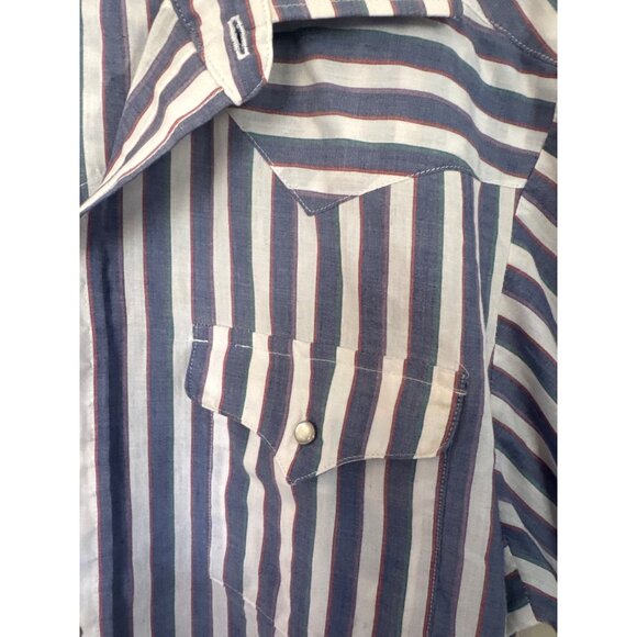 Vintage Panhandle Slim Striped Pearl Snap Western Button Down Shirt Men's Large - Picture 4 of 8